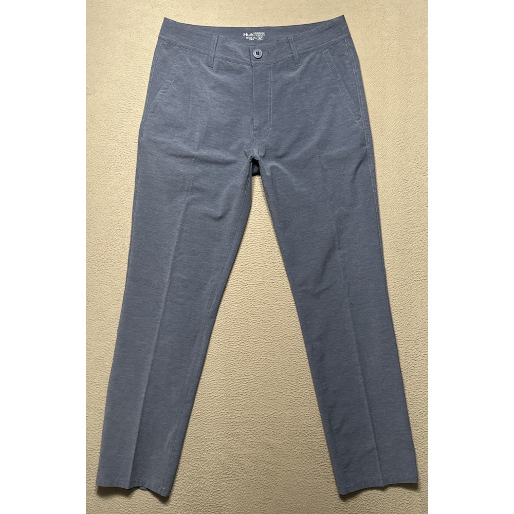 Huk Performance Pants Mens 32x30 Blue Straight Preppy Golf Stretch‎ Soft Comfort
